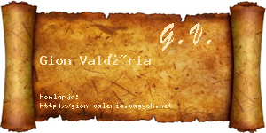 Gion Valéria névjegykártya